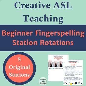 Preview of ASL Beginer Fingerspelling Stations