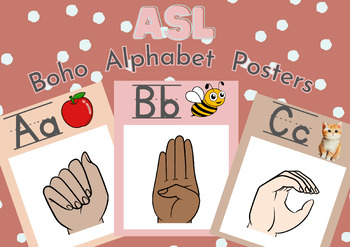 Preview of ASL Boho Alphabet Posters