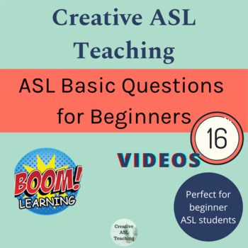 Preview of ASL Boom Cards Basic Questions for Beginners