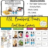 ASL Breakfast Foods Matching Games