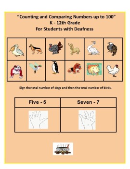 Preview of ASL CCS: Counting 1 - 100 ( Numbers, Words, Images ) for Students w/ Deafness
