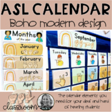 ASL Calendar Boho Modern Classroom Decor