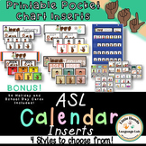 ASL Calendar Inserts for Pocket Chart (4 Styles/Holidays I