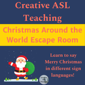 Preview of ASL Christmas Digital Escape Room - Christmas Around the World