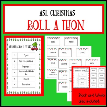 Preview of ASL Christmas Roll a Thon Game