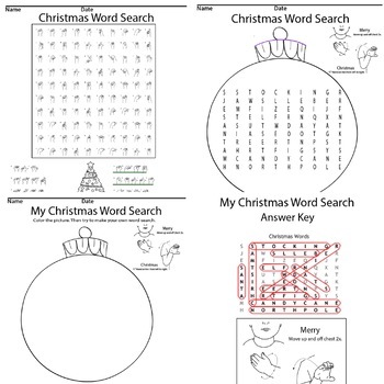 Preview of ASL Christmas Sign Language Word Search Game