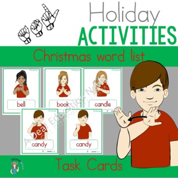 Preview of ASL Christmas Task Cards