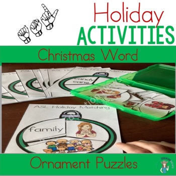 Preview of ASL Christmas Word Ornament Puzzles