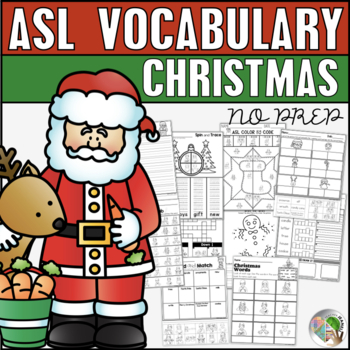 Preview of ASL Christmas Worksheets American Sign Language NO PREP