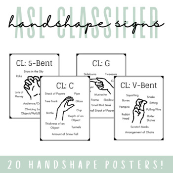 Preview of ASL Classifier Handshape Posters