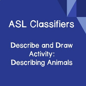Preview of ASL Classifiers Describe and Draw Activity: Describing Animals (Google Slides)