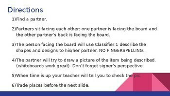 Asl Classifiers Describe And Draw Activity Drawing Shapes Designs