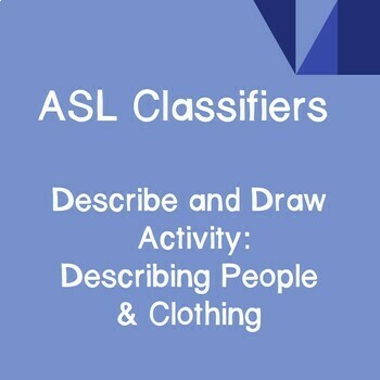 Preview of ASL Classifiers Describe and Draw: Describing People/Clothing (Google Slides)