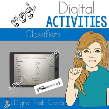 Preview of ASL Classifiers Digital Task Cards- Boom Cards