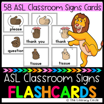 Preview of ASL Classroom Hand Signal Flashcards / ASL Classroom Signs Flashcards