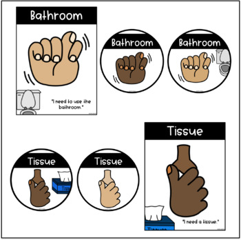 ASL Classroom Hand Signal Posters by Crayola Queen | TpT