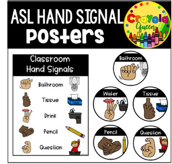 Preview of ASL Classroom Hand Signal Posters