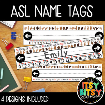 Preview of ASL Classroom Name Tags| Classroom Decor | Sign Language Alphabet