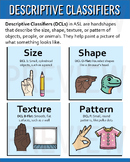 ASL Classroom Poster - Descriptive Classifiers