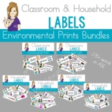 ASL Classroom and Household Environmental Prints Label BUNDLE