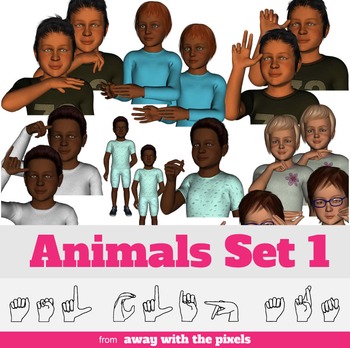 Preview of ASL Clip Art For Commercial Use -Animals Signs Pack 1 Realistic Clip Art