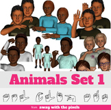 ASL Clip Art For Commercial Use -Animals Signs Pack 1 Real