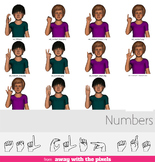 ASL Clip Art For Commercial Use - Numbers Signs Pack Reali