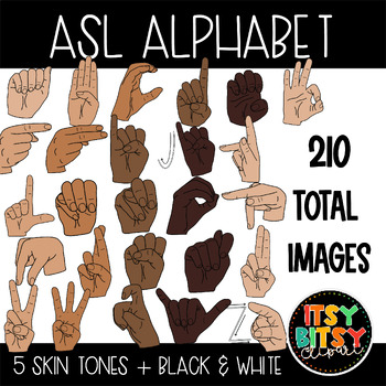 Preview of ASL Clipart Alphabet Hands - American Sign Language