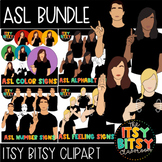 Preview of ASL Clipart Basics Bundle with Alphabet Numbers Colors Emotions