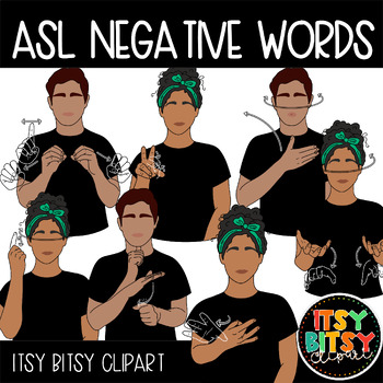 Preview of ASL Clipart Negative Words American Sign Language
