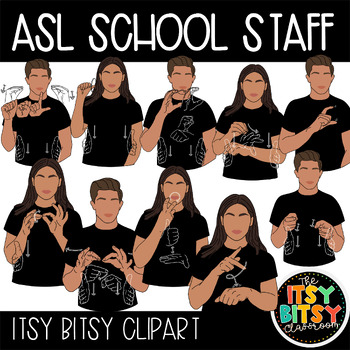 Preview of ASL Clipart School Staff Faculty American Sign Language