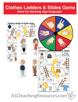 Preview of ASL Clothes Ladders & Slides Game (Sign Language)