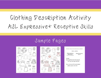 Preview of ASL Clothing Description Activity