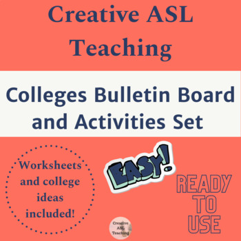 Preview of ASL Colleges Bulletin Board Set and Activities