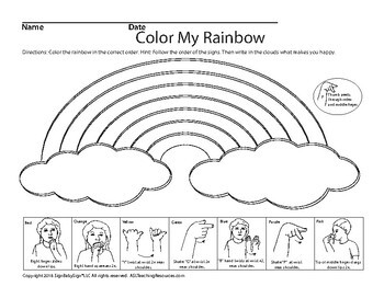 Preview of ASL Color My Rainbow