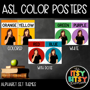 Preview of ASL Color Posters | Classroom Decor | American Sign Language