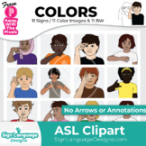 ASL Colors Clipart - American Sign Language Graphics 11 Si