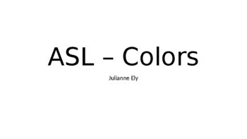 Preview of ASL Colors Video Powerpoint