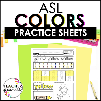 Preview of ASL Colors Worksheets