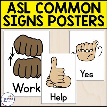 Preview of ASL Common Signs Posters | American Sign Language Posters