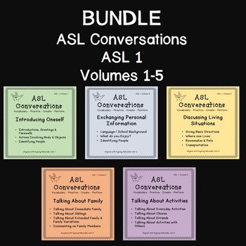 Preview of ASL 1 Conversations Bundle  (ASL 1, Volumes 1-5)