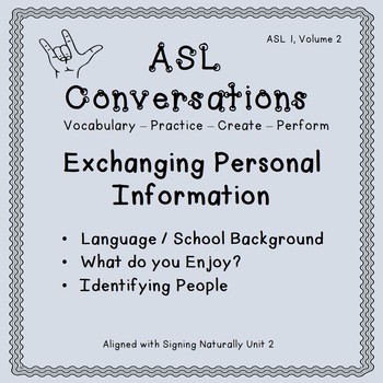 Preview of ASL Conversations: Exchanging Personal Information (ASL 1, Volume 2)