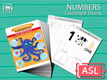 Preview of ASL Counting & Numbers: Skills Workbook - Pencil Control / Tracing & Activities
