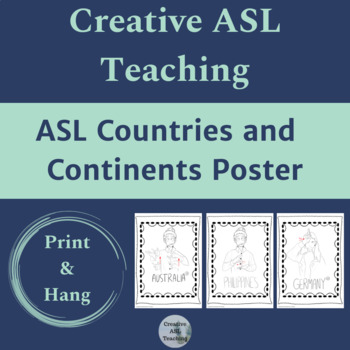 Preview of ASL Countries and Continents Posters - ASL, Deaf/HH, Cultural Diversity