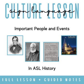 Preview of ASL Culture Lesson: Important People and Events in History