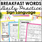 ASL Daily Practice - Breakfast Words ASL Morning Work
