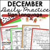 ASL Daily Practice - December ASL Morning Work (4 Themes)