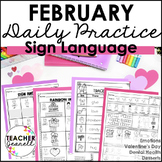 ASL Daily Practice - February ASL Morning Work (4 Themes) 