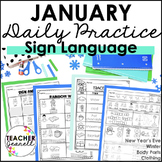 ASL Winter Daily Practice - January ASL Morning Work (4 Themes)