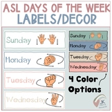ASL Days of the Week | Classroom Decor | Bulletin Board Id